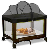 jiangcha pack and play cover mosquito net—closed view blocks mosquitoes for calmer naps