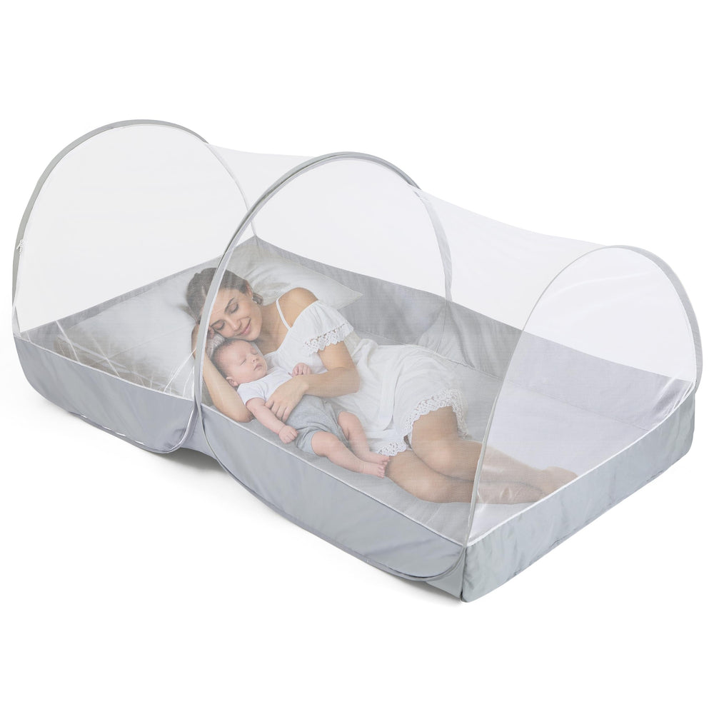 Jiangcha pop-up mosquito net covering a king-size bed for easy protection
