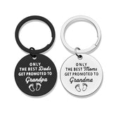 Jielahua pregnancy announcement keychain set (2-pack) in velvet pouch for reveal.