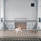 JIFTOK baby gate stairs mesh net installed to protect children with clear visibility