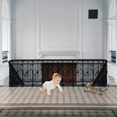 JIFTOK baby gate stairs mesh netting offers clear visibility and safety.