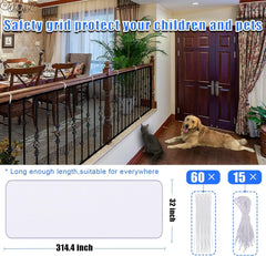 JIFTOK stairway net close up shows thick tear-resistant mesh for durability.