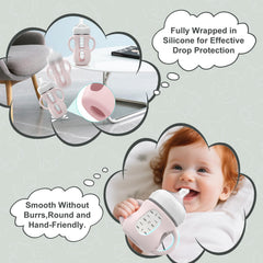 Jifvrnk dishwasher-safe bottle cover protects glass and cleans easily.