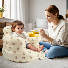 Jikasho inflatable baby seat with built-in pump for quick setup
