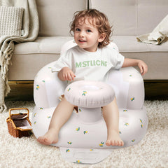 Jikasho inflatable baby seat with built-in pump for quick inflation.