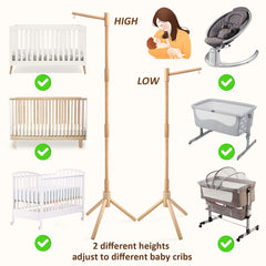 JILPAK 65-inch mobile arm height adjustment for flexible nursery setup.