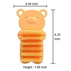 JINCH bear-face pink nail scrubber for fun bath-time cleaning