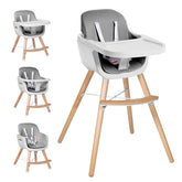 jincheng high chair with wooden frame and dishwasher-safe tray for easy cleanup.