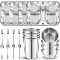 Jinei butterfly plates for kids promote playful meals with durable stainless steel.