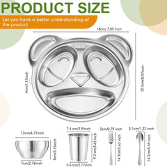Jinei panda plate set image highlights child-friendly design engaging toddlers at meals.