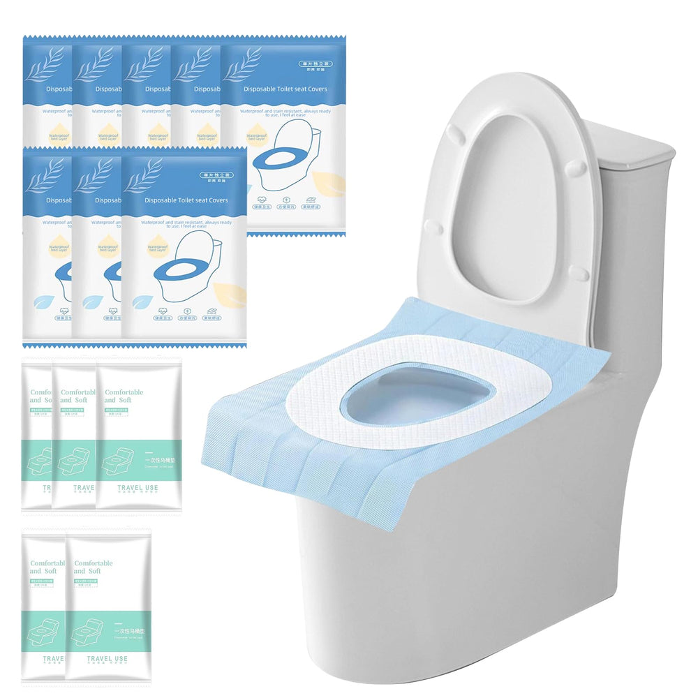 JinluCare XL toilet seat cover in use for full seat protection on public toilets