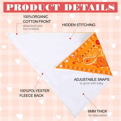 Jiuguva bandana bib in blue paisley, machine-washable and durable