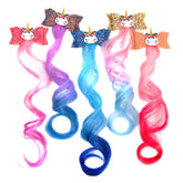 JIUSERLU gradient light pink to rose hair extensions for kids, perfect for playful outfits.