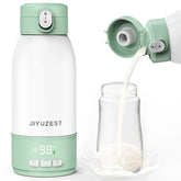 JIYUZEST portable bottle warmer front view, quick warming on the go for families.
