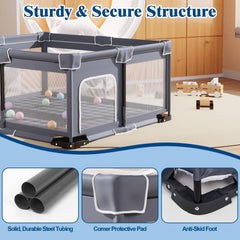 Jixrolyn playpen gate setup enabling easy access during play.