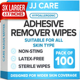 JJ CARE adhesive remover wipes pack offers gentle, sting-free removal for sensitive peri-stoma skin.