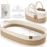 JJOO baby changing basket with two covers for comfort and easy cleaning.