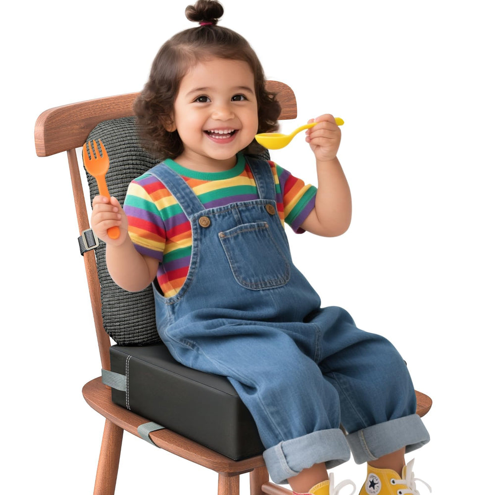 JLGCUF booster seat on dining chair supports toddler comfort during meals