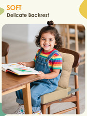 JLGCUF booster seat with waterproof cover ready to wipe clean after spills.
