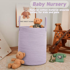 JMvicyroam cotton rope storage bin for blankets keeps living spaces tidy