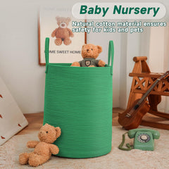 JMvicyroam cotton rope storage bin keeps toys and clothes organized in style.