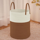 JMvicyroam large woven laundry basket with 100L capacity for blankets.