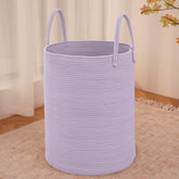 JMvicyroam large woven laundry basket front view, ideal for organizing blankets and laundry.