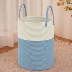 JMvicyroam large woven laundry basket front view showing 100L capacity for blankets.