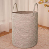 JMvicyroam 60L cotton rope basket with sturdy handles for easy transport