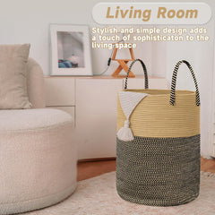 JMvicyroam nursery hamper in brown and black for toys.