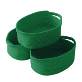 JMvicyroam woven basket with handles for easy shelf storage.