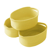 JMvicyroam woven basket in yellow for compact shelf organization and easy access
