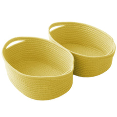 JMvicyroam woven basket with handles for versatile shelf storage