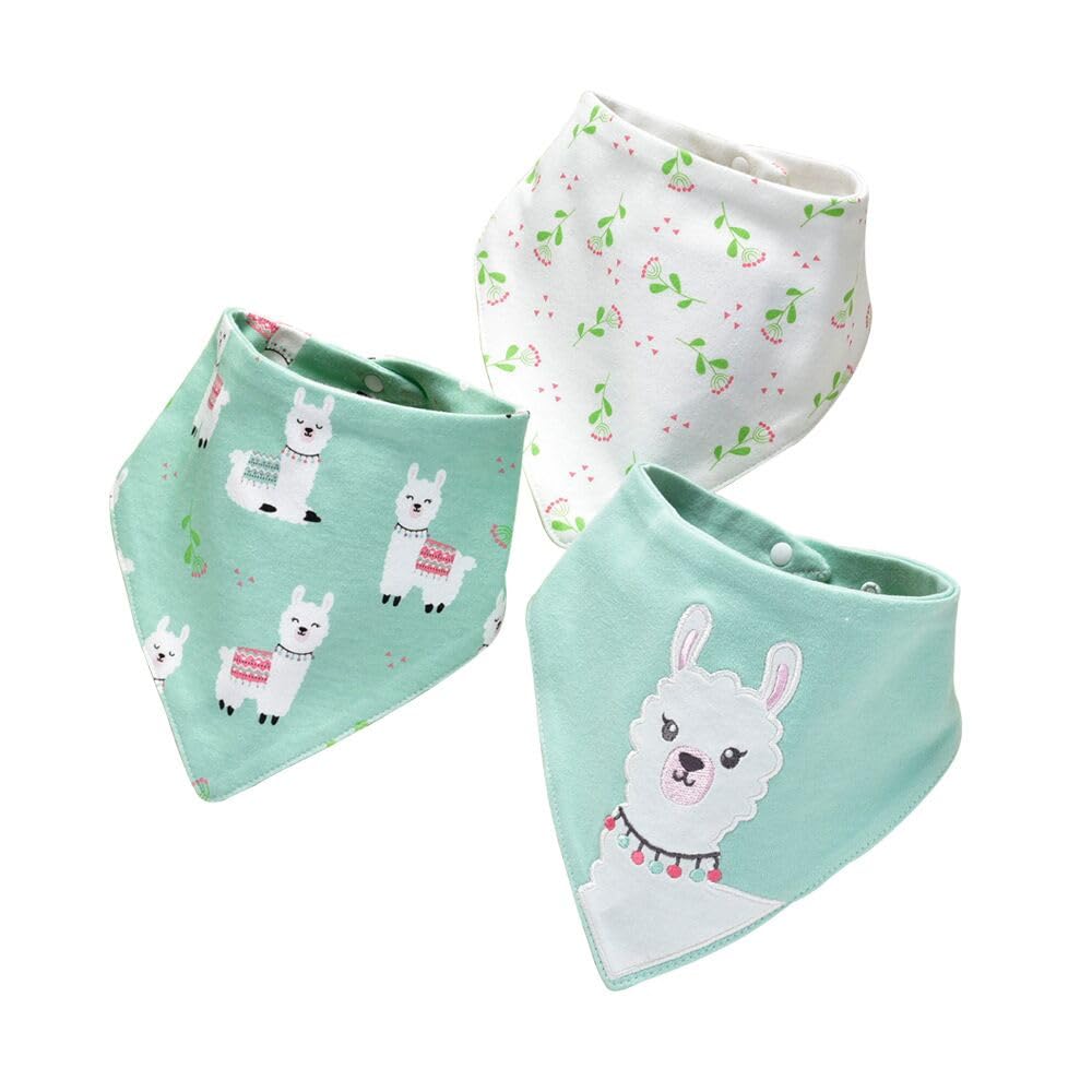 JN&LULU 3-pack bandana bibs with sheep print keep drool off outfits