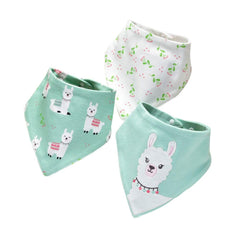 JN&LULU 3-pack bandana bibs with sheep print keep drool off outfits