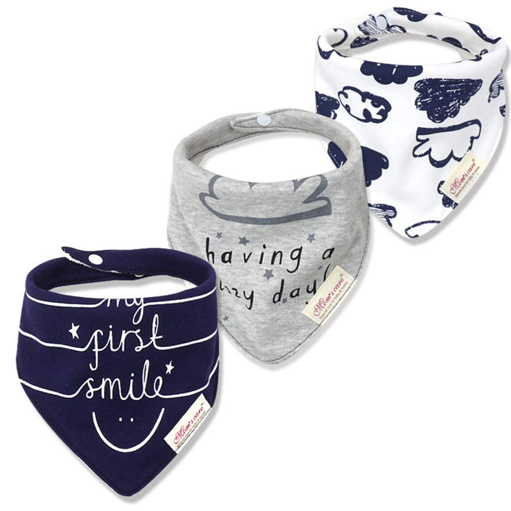 JN&LULU 3-pack bandana bibs with drool-ready cotton for soft baby skin