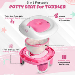 Joa Baby travel potty lid secured for sanitary travel
