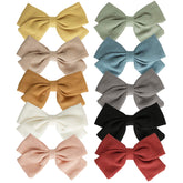 JoCoDesigns baby girl hair clips 10-pack close-up in bright colors for versatile outfits.