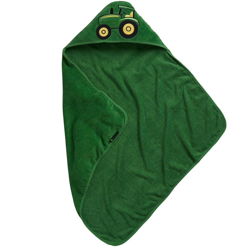 John Deere infant hooded towel closeup showing soft cotton texture for gentle drying