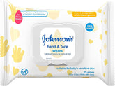 Johnson's Baby Hand and Face Wipes front pack for gentle cleansing on the go.