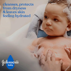 Pediatrician-tested label on Johnson's Head-To-Toe Wash communicates safe newborn use.