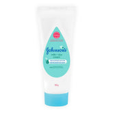 Johnson's Baby Milk and Rice Cream bottle showing 24-hour moisture for newborn skin.