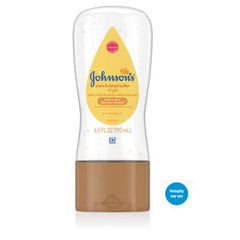 Johnson's Baby Oil Gel 2-pack close-up highlighting shea and cocoa butter formula