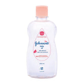 Johnson's Baby Oil with Vitamin E 200ml clear bottle shows gentle moisture for delicate skin.