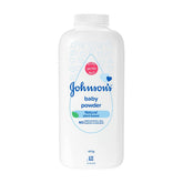 Johnson's Baby Powder 400g bottle front — gentle, lightweight powder for daily skin care.