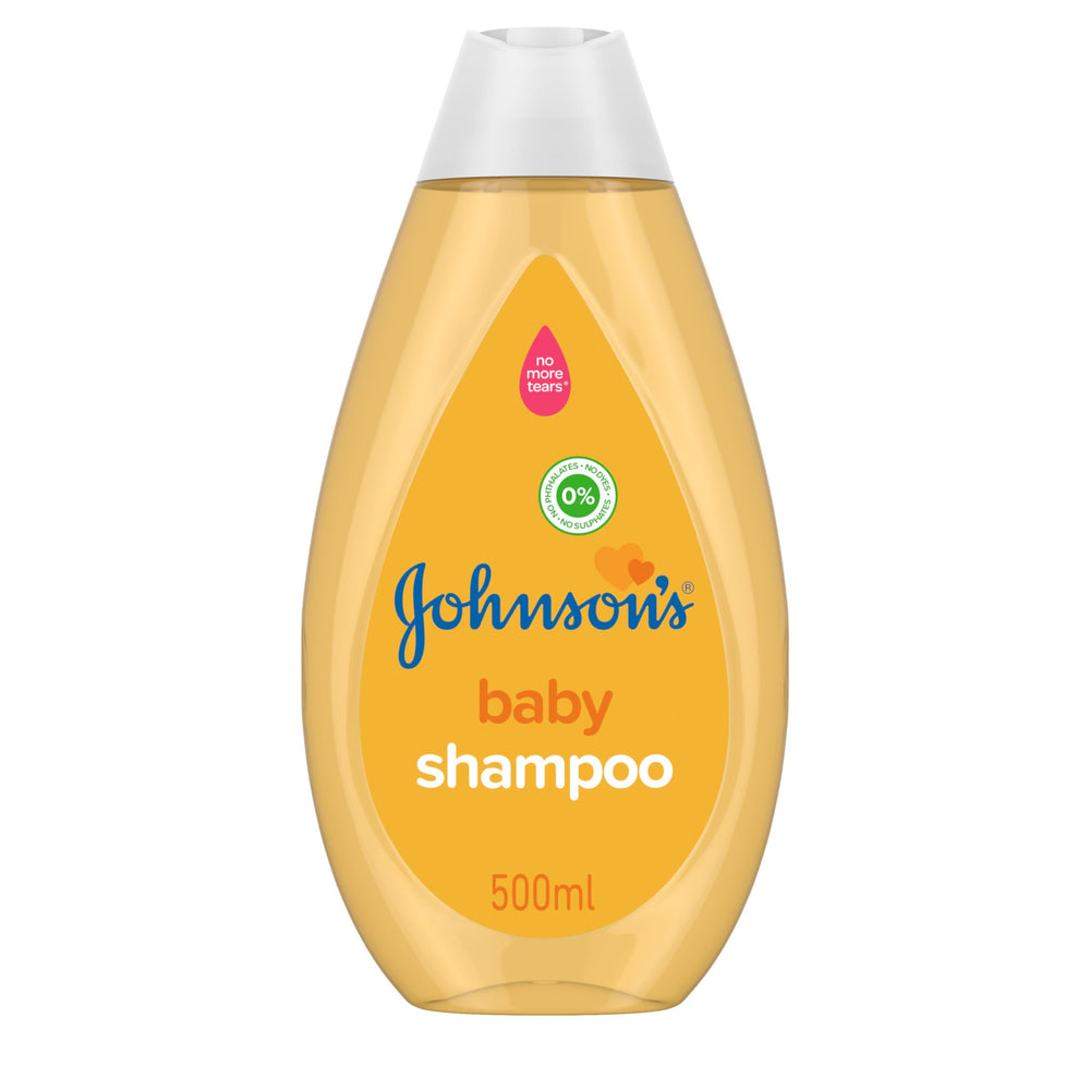 Johnson's Baby Shampoo Regular 500ml bottle front view for gentle daily cleansing.