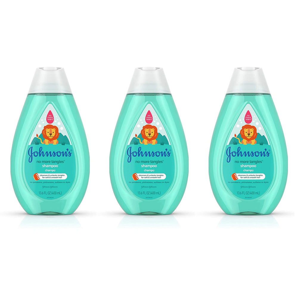 Johnson's No More Tangles toddler shampoo bottle detangling knots