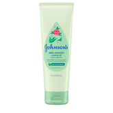 Johnson's Skin Nourish Creamy Oil with aloe scent adds gentle moisture for baby skin.