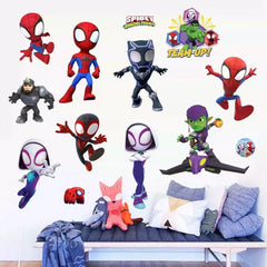 Joi-Fun Spideyman wall art on laptops adds playful character and stays removable.