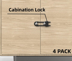 Jola's House child-proof latch on cabinet door for quick adult access.